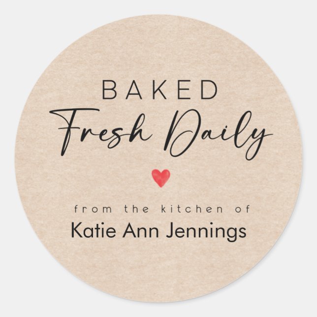 From the Kitchen of Labels Stickers | Baked Fresh (Vorderseite)