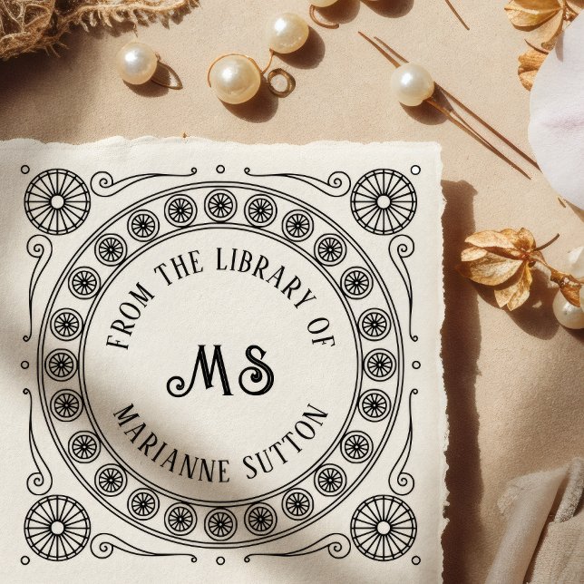 "From the library of" Monogram Library Bookplate Permastempel (Von Creator hochgeladen)
