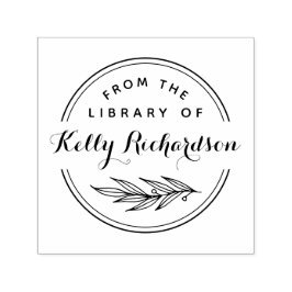 From The Library Round Rustic | Script & Branch Permastempel
