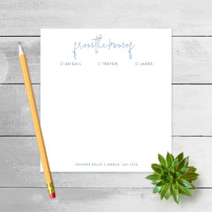 "From the Mom of" Note à l'école, Bloc-notes bleu