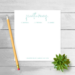 "From the Mom of" Note à l'école, Bloc-notes Turqu