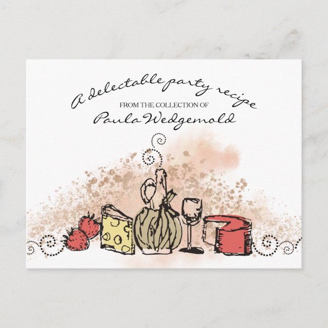 fromage fruit vin dîner carte de recette (Devant)