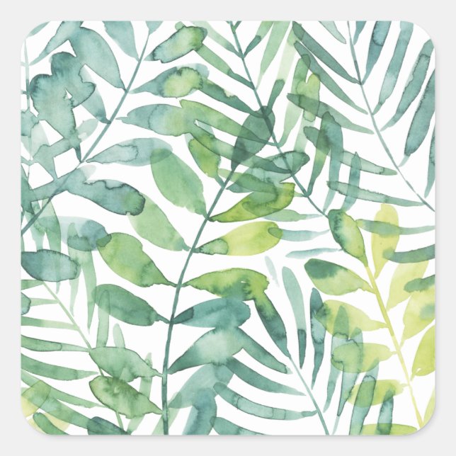 Frond Waltz - Blätter "Palm Frond" Quadratischer Aufkleber (Vorderseite)