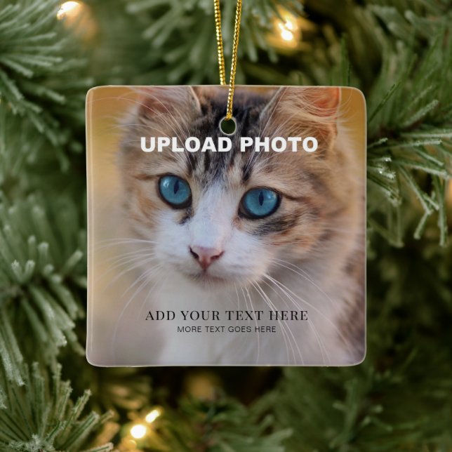 Front And Back Double Sided Printing Pet Memorial Keramikornament (Baum)