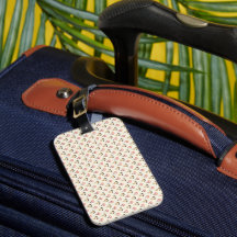 Front and back view of a luggage tag