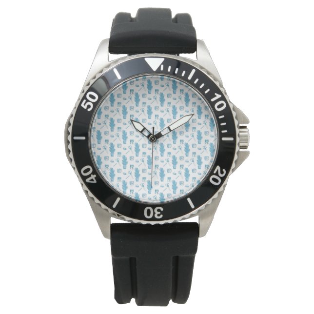Front and back view of a sporty wristwatch armbanduhr (Vorderseite)