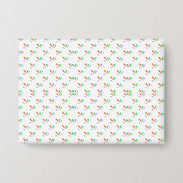 Front and back view of a white envelope  button