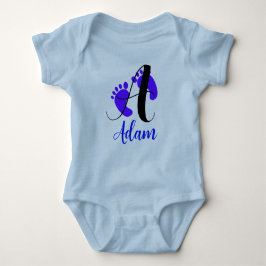 Front & Back Design - New Letter & Name Boy Baby Strampler