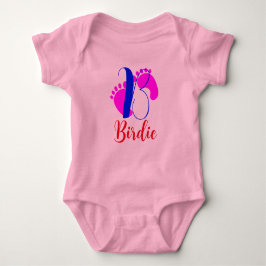 Front & Back Design - New Letter & Name Girl Baby Strampler