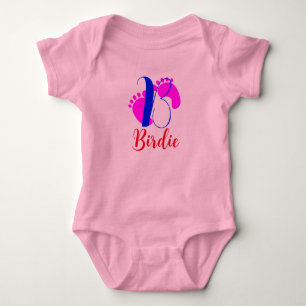 Front & Back Design - New Letter & Name Girl Baby Strampler