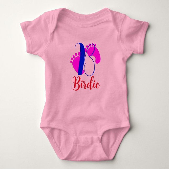 Front & Back Design - New Letter & Name Girl Baby Strampler (Vorderseite)