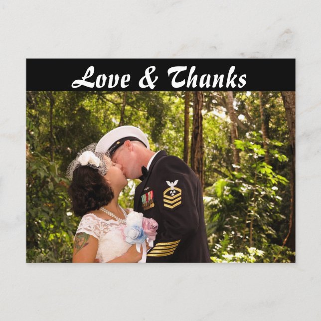 Front & Back Foto Vielen Dank Postcard Postkarte (Vorderseite)