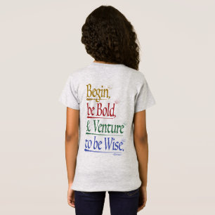 Front & Back - magische Horace Quote Girls' Slide T-Shirt