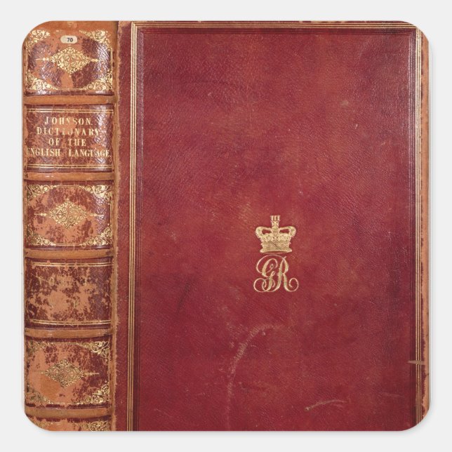 Front Cover von Johnsons Wörterbuch Quadratischer Aufkleber (Vorderseite)