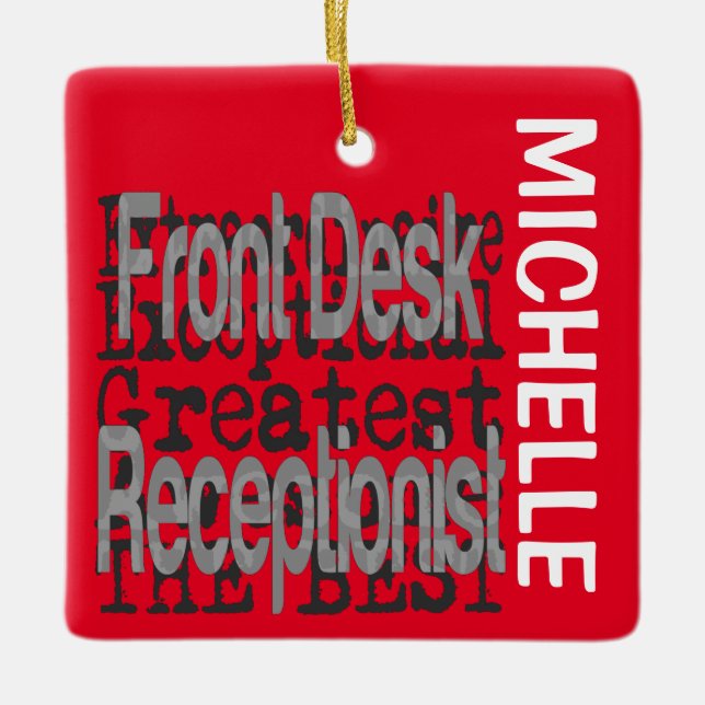 Front Desk Receptionist Extraordinaire CUSTOM Keramikornament (Vorderseite)