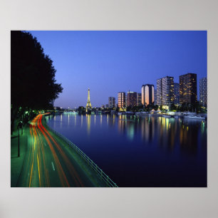 Front du Seine und Eiffelturm, Paris, Frankreich 2 Poster
