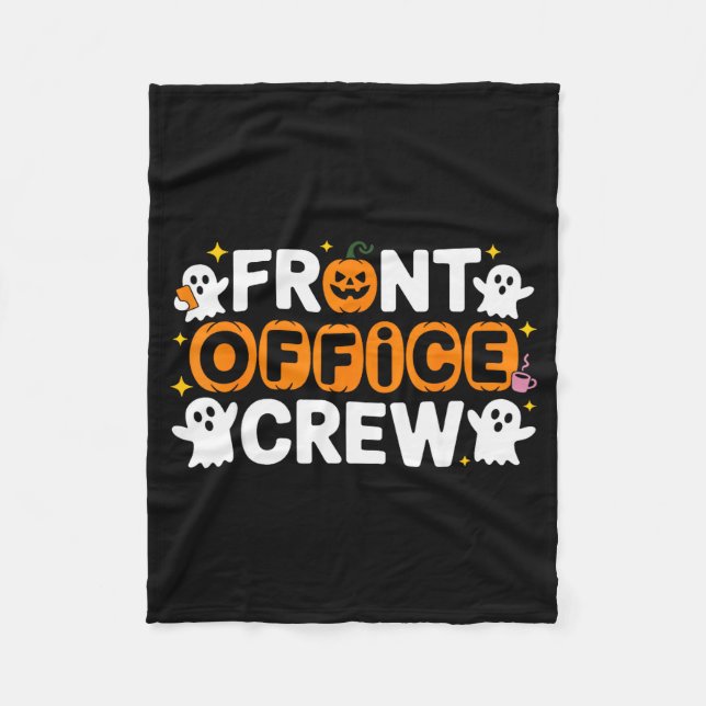 Front Office Crew Pumpkin Office Staff Soky Hallow Fleecedecke (Vorderseite)