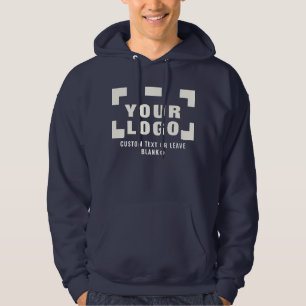 Front +optionale Rückseite, Business-Logo Navy bla Hoodie