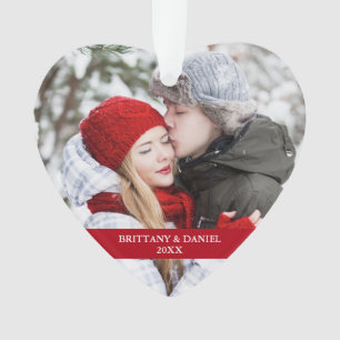 Front photo couple  Snowflakes Back Red Heart