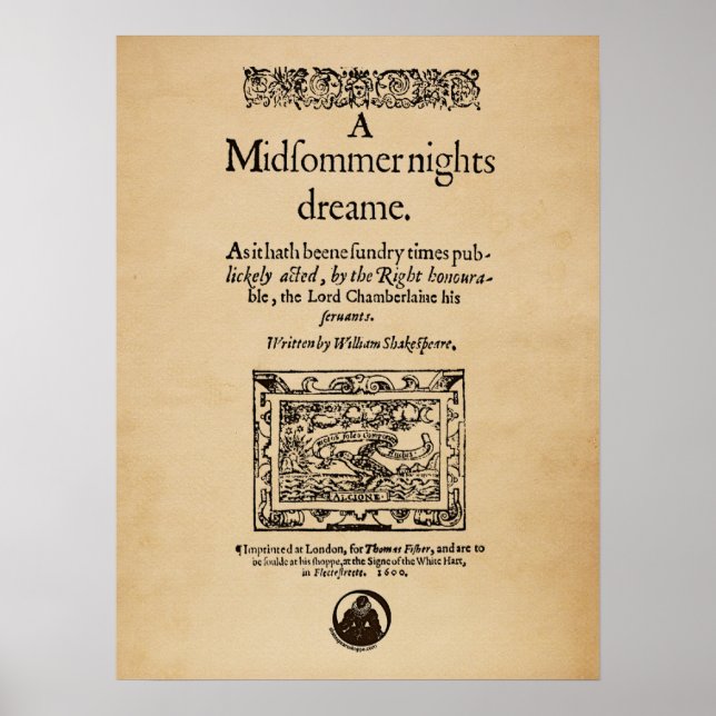 Front Piece to A Midsommer Nights Dream Quarto Poster (Vorne)