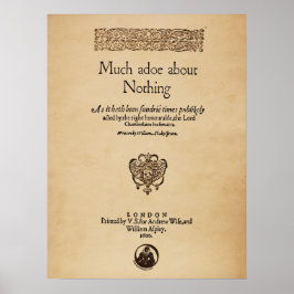 Front Piece to Much Ado About Nothing Quarto Poster