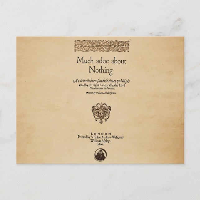 Front Piece to Much Ado About Nothing Quarto Postkarte (Vorderseite)