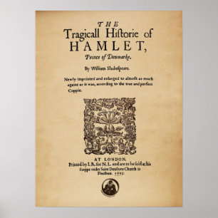 Front Piece to the Hamlet Quarto (1605 Version) Poster