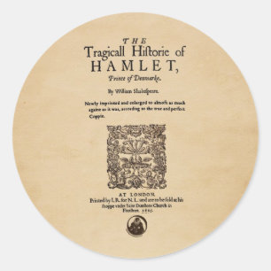 Front Piece to the Hamlet Quarto (1605 Version) Runder Aufkleber