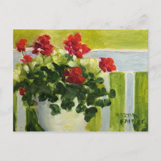 Front Porch Geranias Postkarte