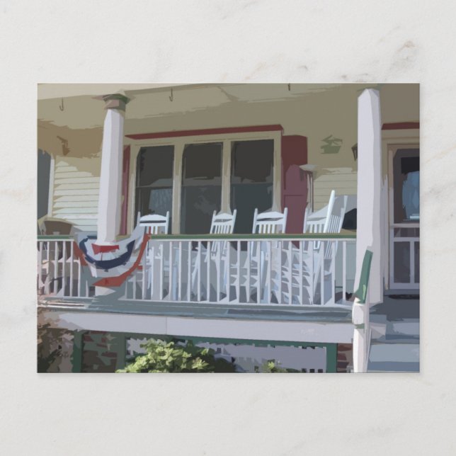 Front Porch in Ocean Grove NJ Postkarte (Vorderseite)