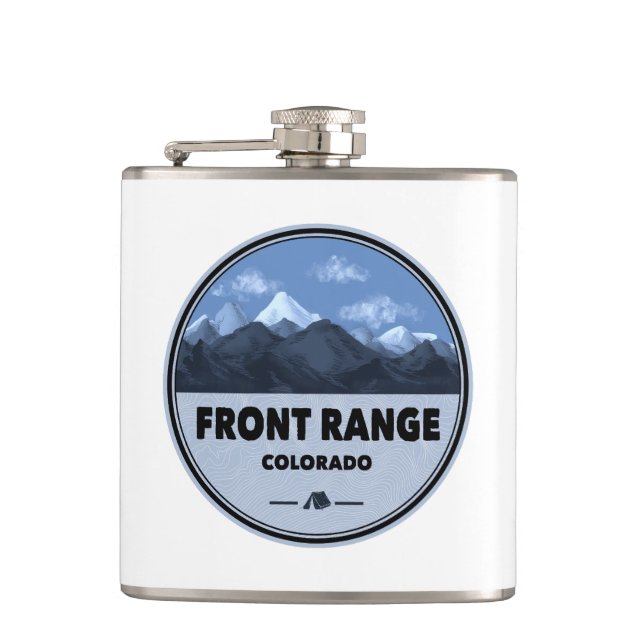 Front Range Mountains Colorado Camping Flachmann (Vorderseite)