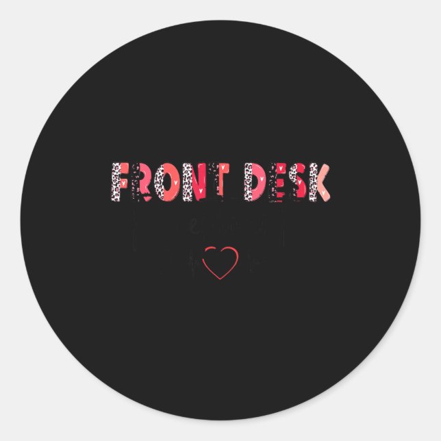 Front Receptionist Desk Valentines Day Hostal Nurs Runder Aufkleber (Vorderseite)