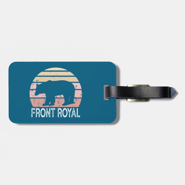 Front Royal Virginia Retro Bear Gepäckanhänger (Rückseite horizontal)