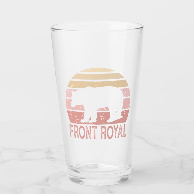 Front Royal Virginia Retro Bear Glas (Vorderseite)