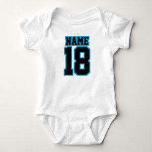 Front WHACK BLUE One Piece Football Jersey Baby Strampler