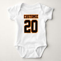 Front WHACK ORANGE Bodysuit Football Jersey