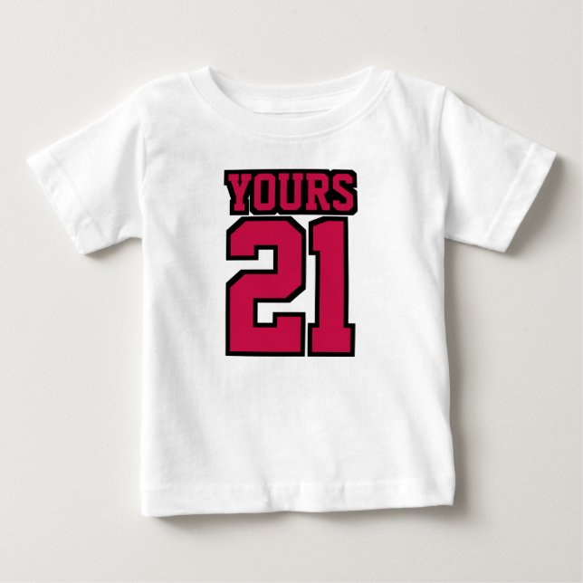 Front WHITE CRIMSON RED BLACK One Piece Jersey Baby T-shirt (Vorderseite)