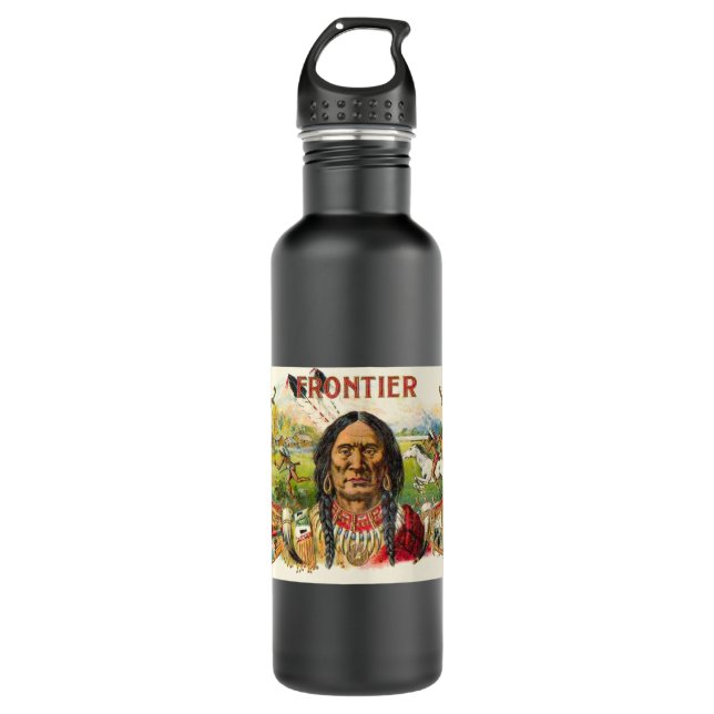 Frontier Cigar Advertising Edelstahlflasche (Vorderseite)