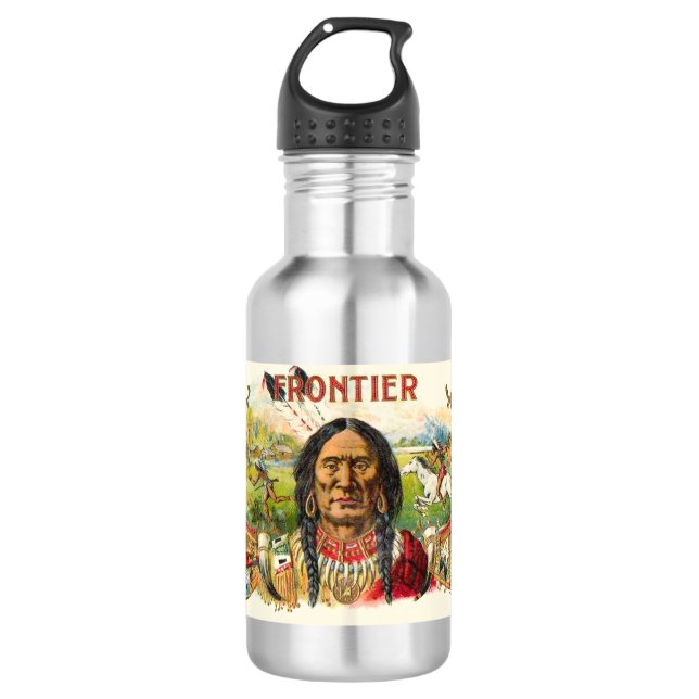 Frontier Cigar Advertising Edelstahlflasche (Vorderseite)
