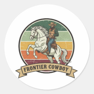 Frontier Cowboy Spirit Runder Aufkleber