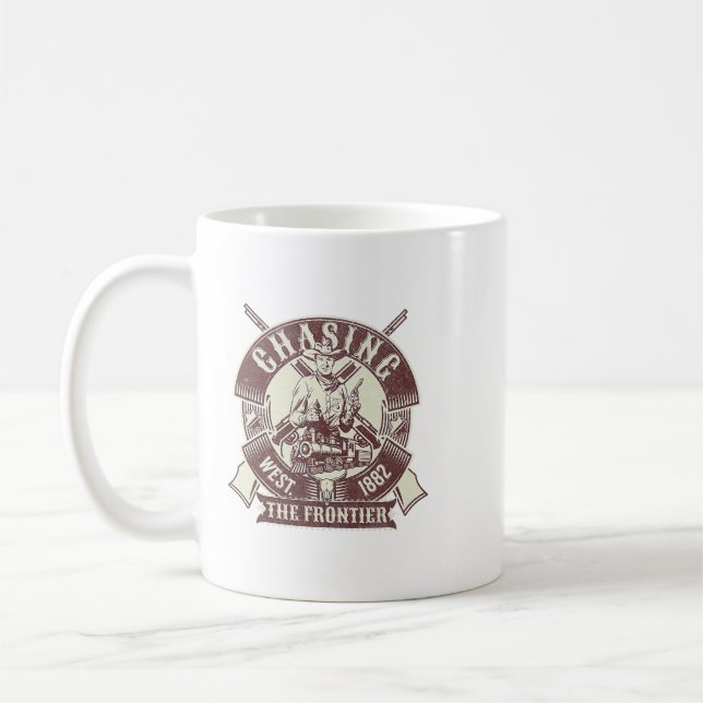 Frontier jagen nach Westward Cowboy Long Kaffeetasse (Links)