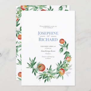 Frontière de fruits d'été, faire-part de mariage