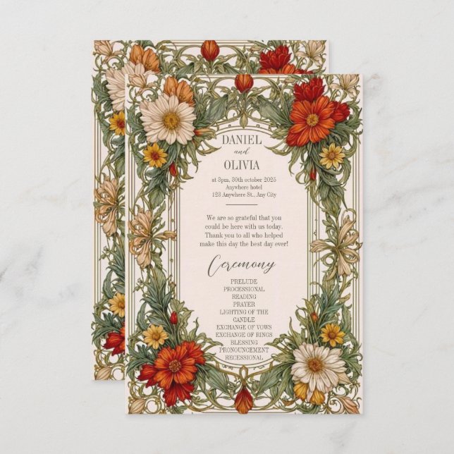 Frontière ornée victorienne avec programmes Fleurs (Devant / Derrière)