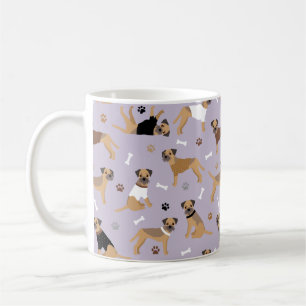 Frontière Os de Terrier et pattes de café Mug
