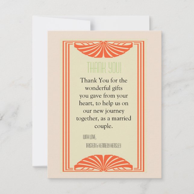 frontière PLATE de cru du carte de remerciements (Devant)