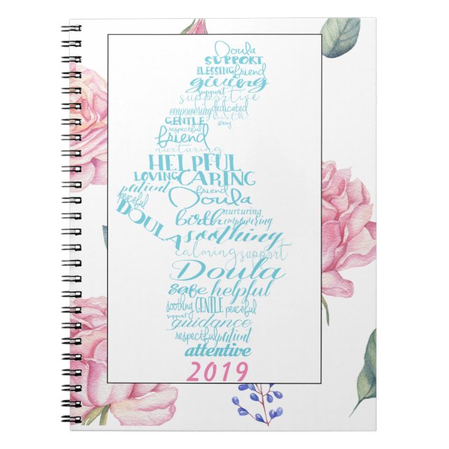 Frontière rose d'aquarelle du carnet | de Doula (Devant)