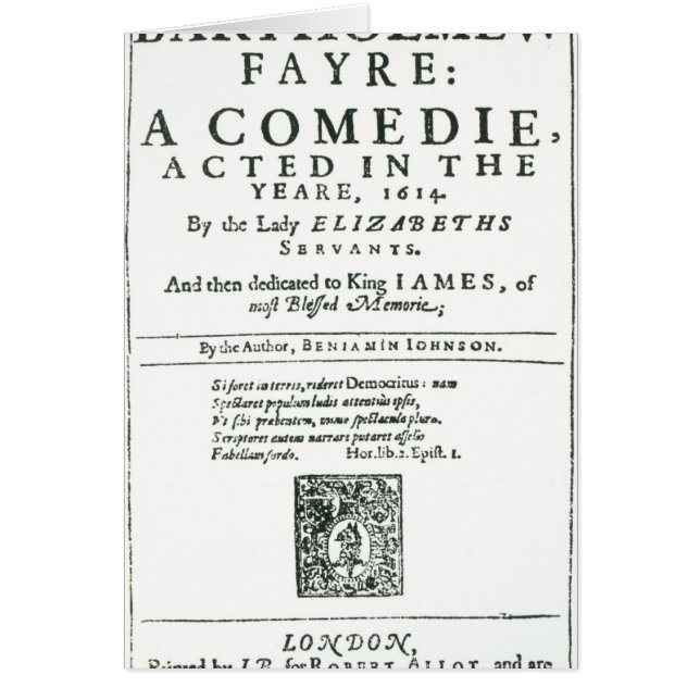 Frontispice à 'Bartholomew Fair (Devant)