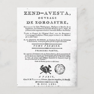 Frontispiece einer Ausgabe des 'Zend Postkarte