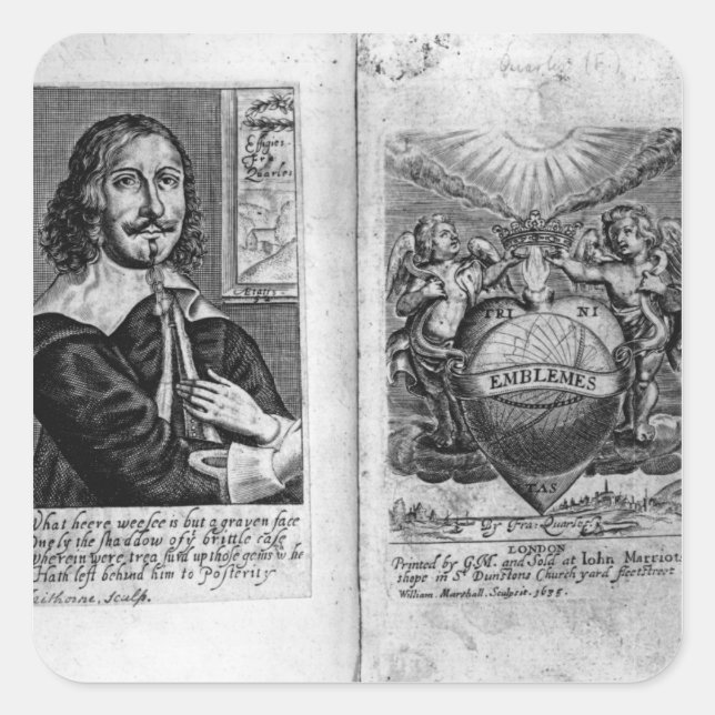 Frontispiece 'Emblems' Quadratischer Aufkleber (Vorderseite)