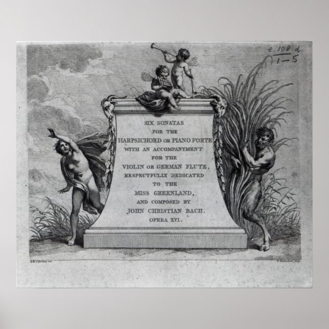 Frontispiece für sechs Sonate von John Poster (Vorne)